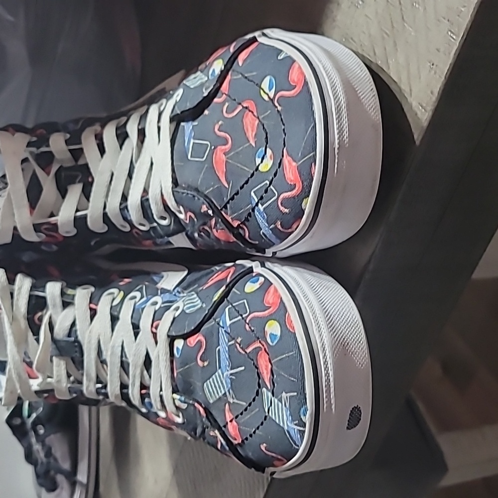 Vans Sk8-HI Flamingo Canvas High Top Sneakers Size 12M/11W RARE - Picture 5 of 8